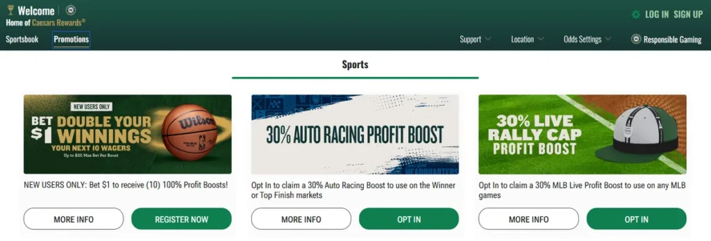 Caesars Sportsbook Promotions