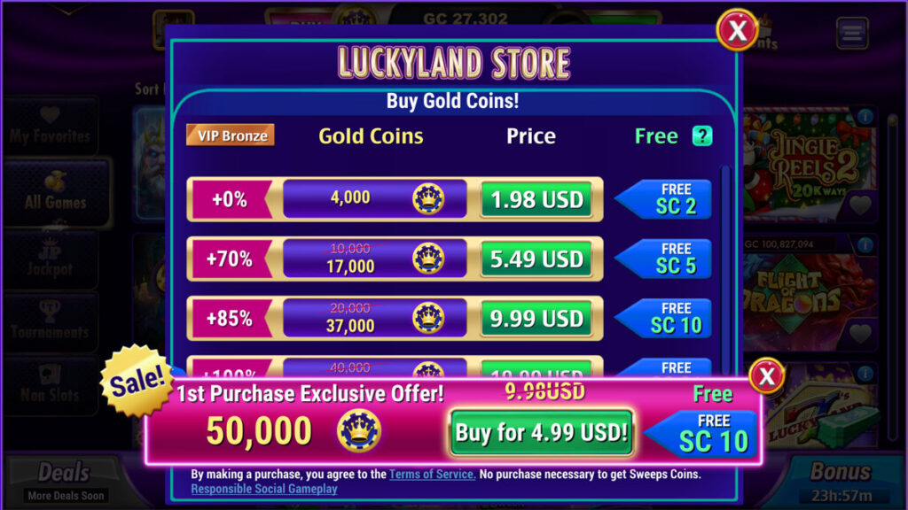 LuckyLand Slots Sign Up Bonus