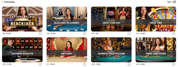 Caesars Palace Online Casino games review