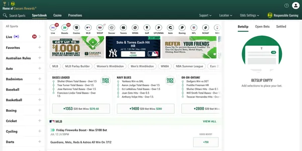 Caesars Palace Online Casino sports betting review
