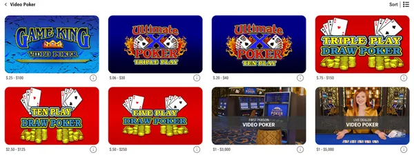 Caesars Palace Online Casino video poker review