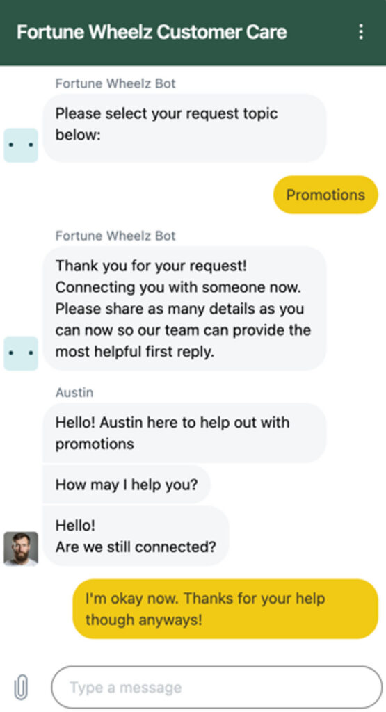 Fortune Wheelz Customer Service